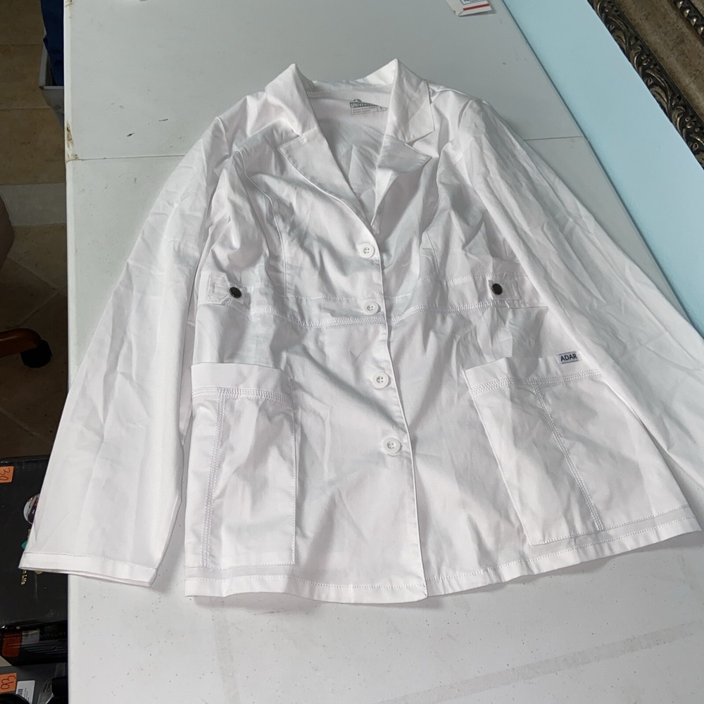 Adar Lab Coat Large White Women's contemporary Fit
